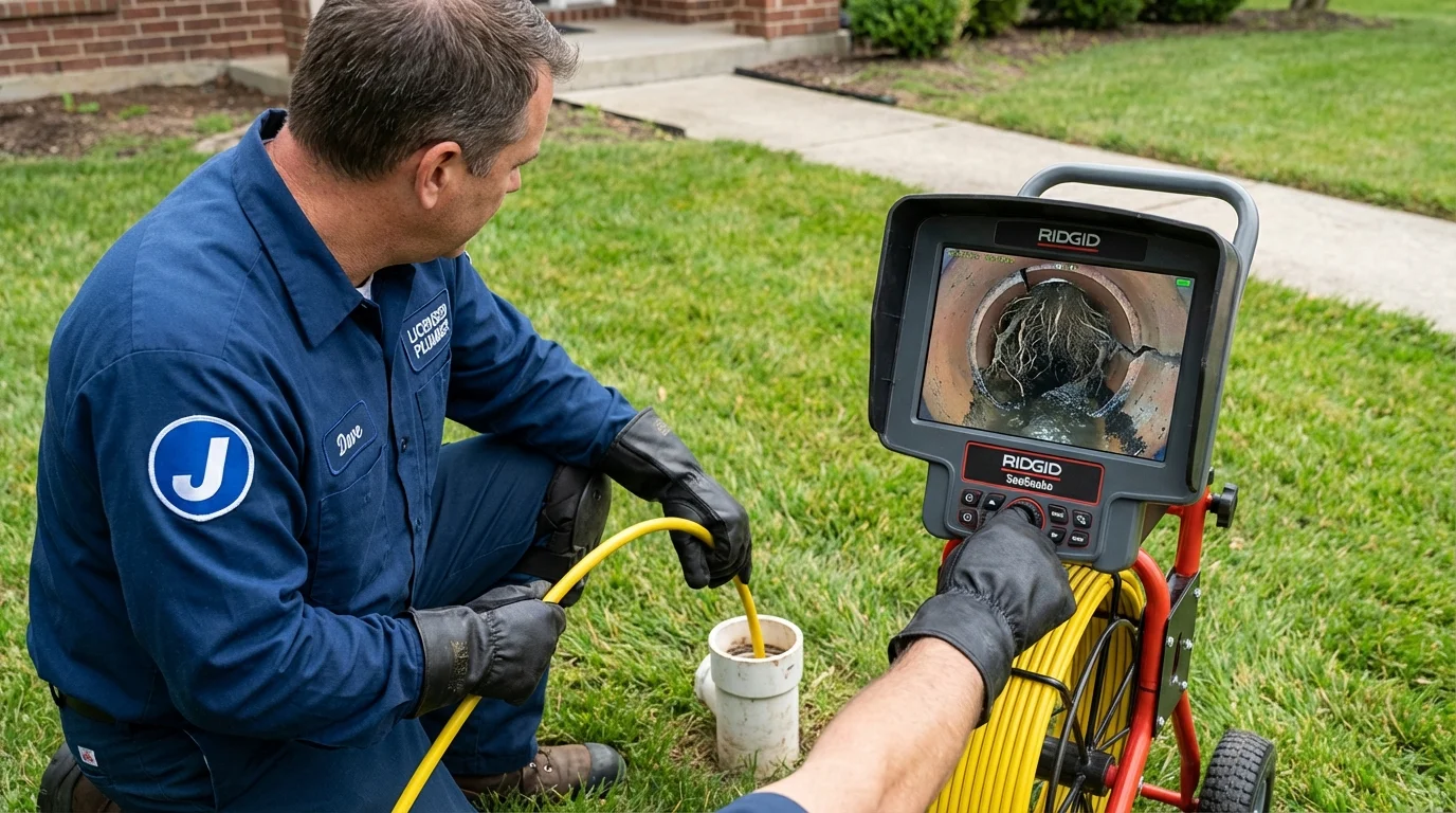 Sewer camera inspection being performed by Johns Plumbing LLC in Hernando