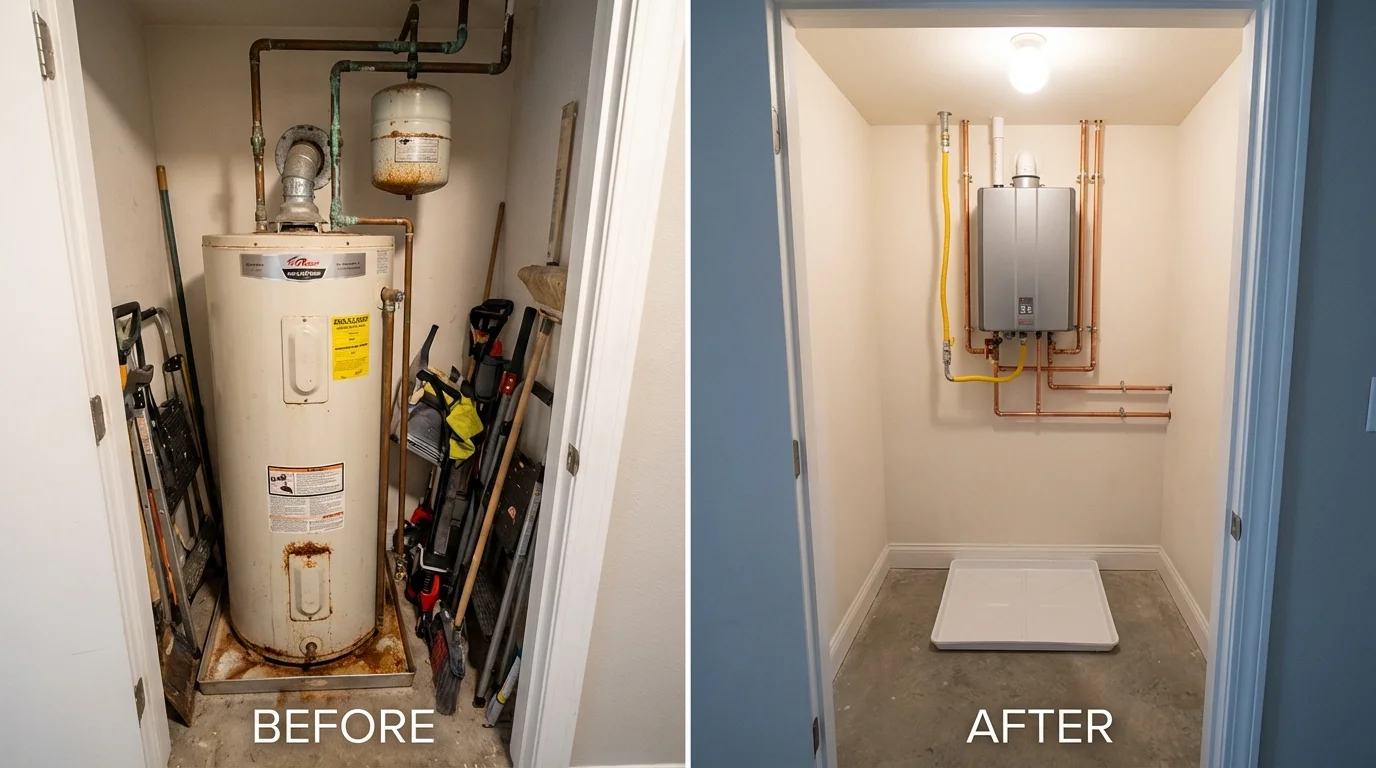 Tank water heater versus wall-mounted tankless unit comparison for Hernando, FL homeowners
